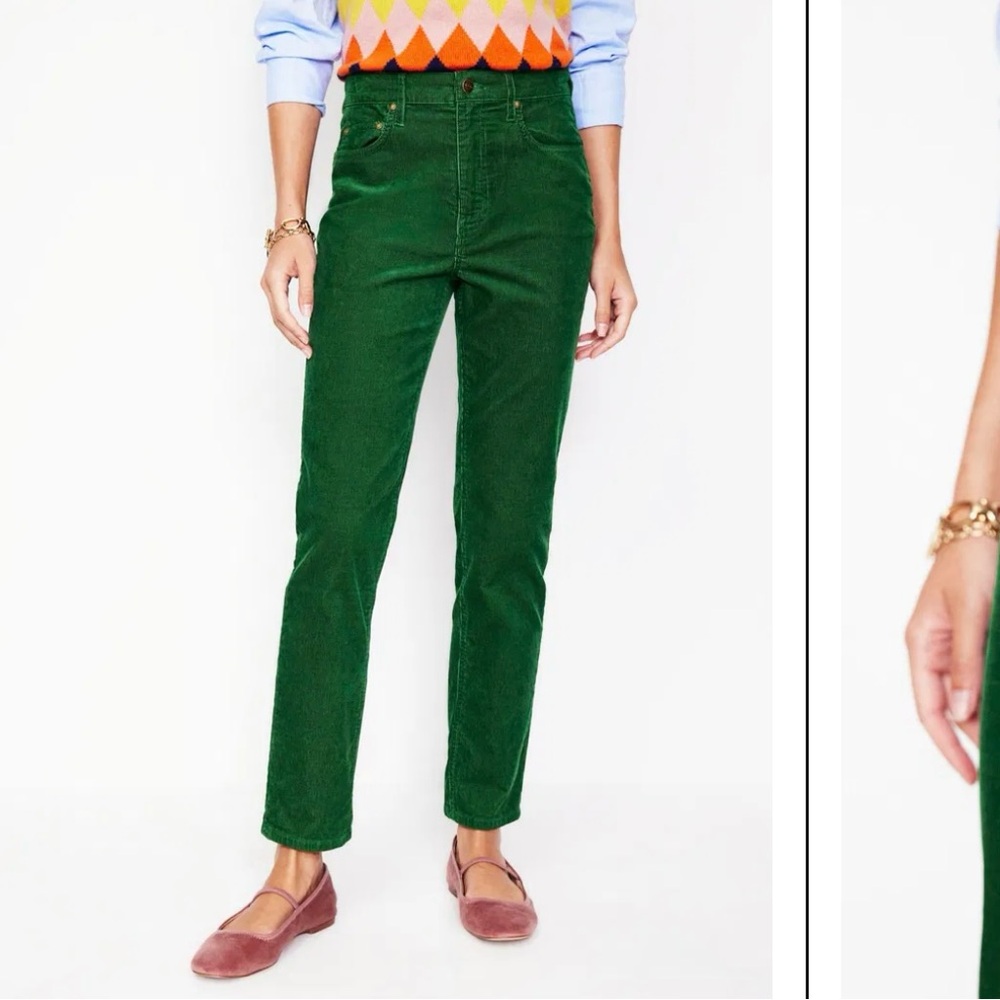 Boden Green Slim Straight Women's Corduroy Jeans Sz 8